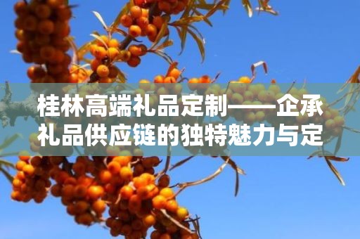 桂林高端礼品定制——企承礼品供应链的独特魅力与定制之旅